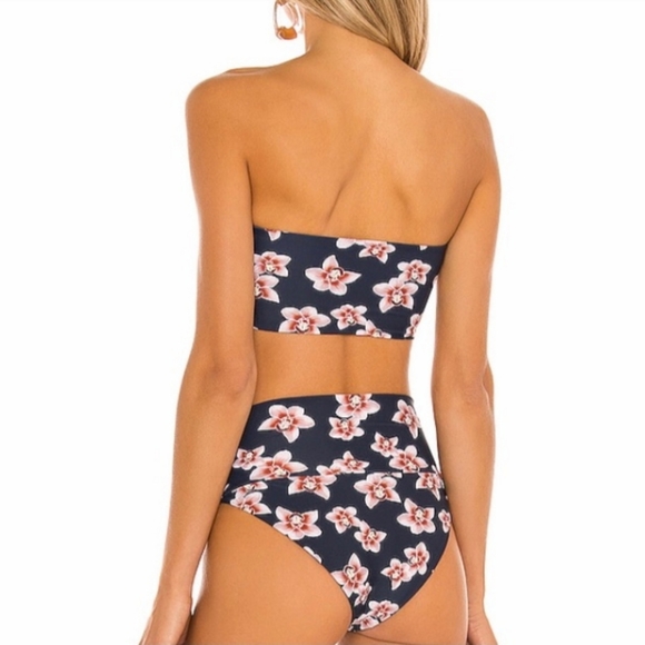 New acacia swimwear baker isle bikini top S orchid bandeau tie front tropical - Picture 2 of 9